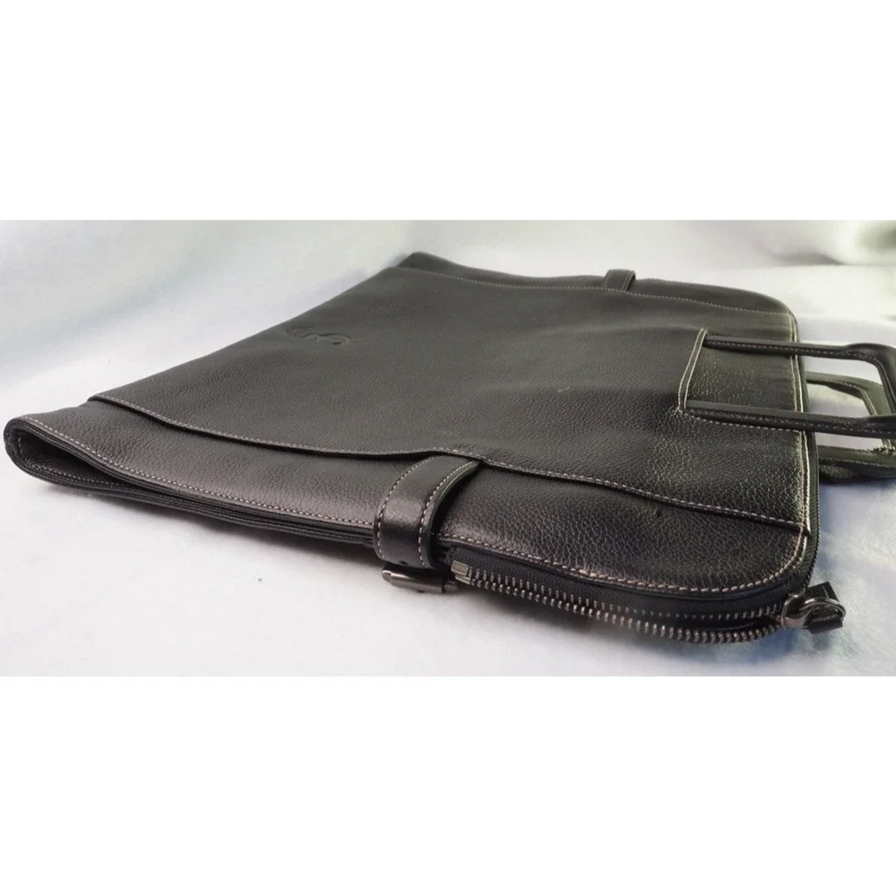 Vintage Coach 5152 Black Pebbled Leather Briefcase Laptop Portfolio Bag CLC